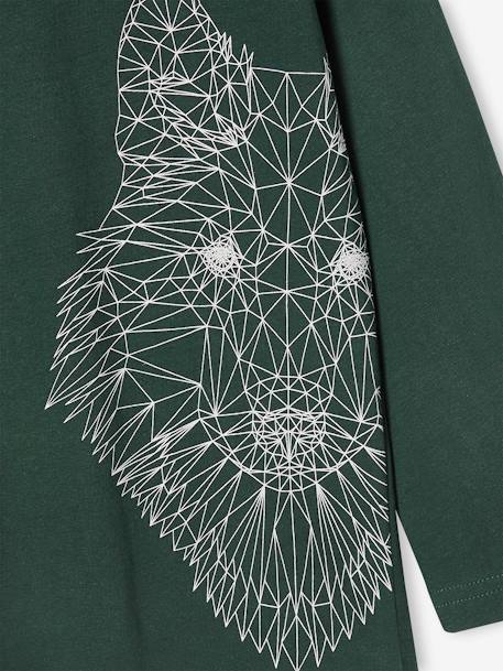 Tee-shirt motif animal garçon en coton recyclé écru+vert sapin 6 - vertbaudet enfant 