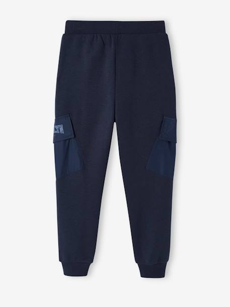 Pantalon jogging avec poches à rabat sport garçon bleu nuit 3 - vertbaudet enfant 