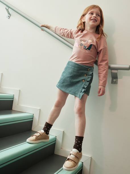 Tee-shirt 'Egérie' détails fantaisie fille manches longues vieux rose 5 - vertbaudet enfant 