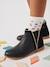 Boots enfant fille cuir zippées noir 1 - vertbaudet enfant 