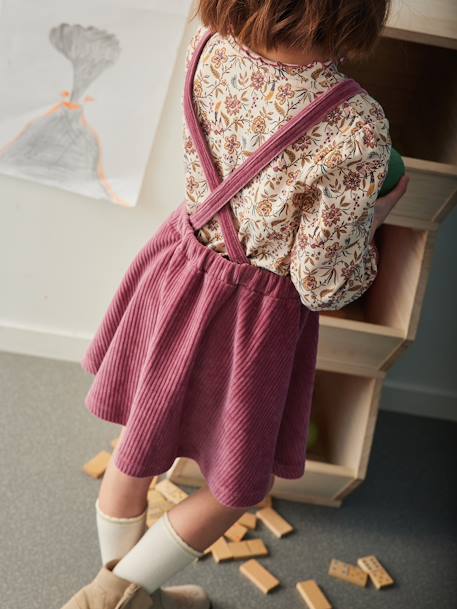 Ensemble tee-shirt + robe tablier en velours côtelé fille. mauve 8 - vertbaudet enfant 