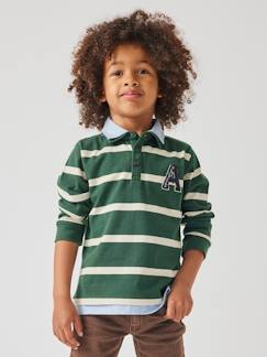 Garçon-T-shirt, polo, sous-pull-Polo-Polo rayé garçon effet 2 en 1.