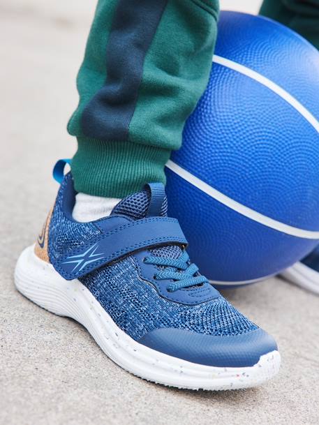 Baskets légères lacées et scratchées enfant bleu 1 - vertbaudet enfant 