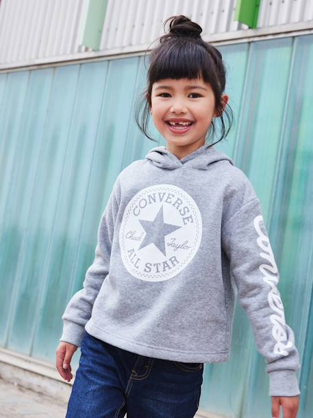 Sweat à capuche Chuck Patch Cropped Hoodie gris 2 - vertbaudet enfant 