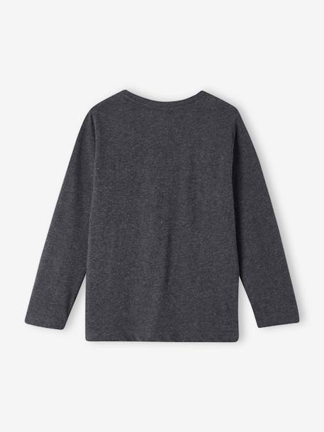 T-shirt manches longues garçon GRIS FONCE CHINE 2 - vertbaudet enfant 