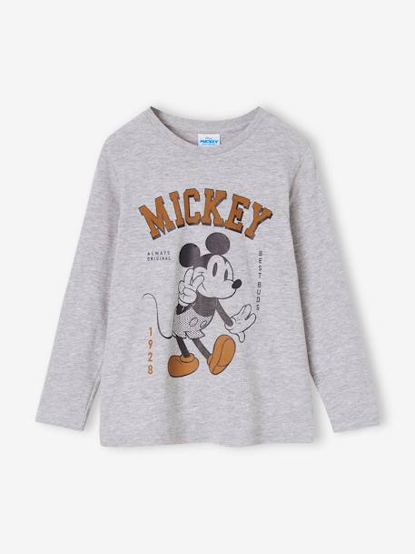 T-shirt manches longues Disney Mickey® garçon gris chiné 1 - vertbaudet enfant 