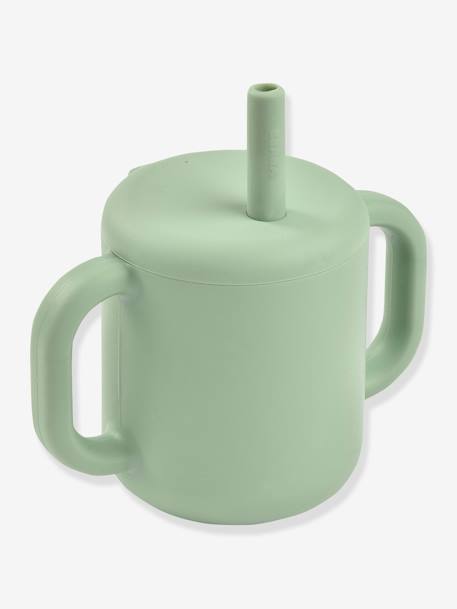 Tasse paille silicone BÉABA sage green 2 - vertbaudet enfant 