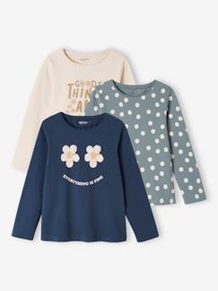 Lot de 3 t-shirts Basics fille manches longues  - vertbaudet enfant