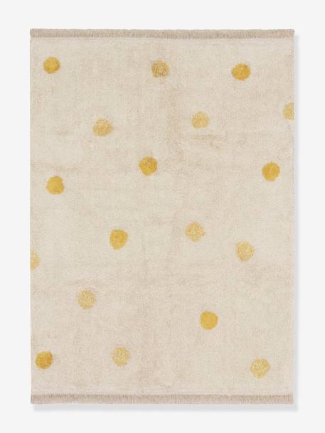 Tapis coton Lavable Motif Pois - jaune 2 - vertbaudet enfant 