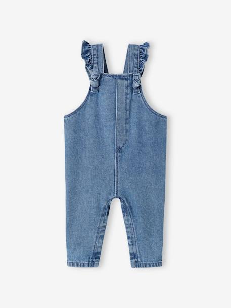 Salopette bébé en denim bretelles à volants stone 2 - vertbaudet enfant 