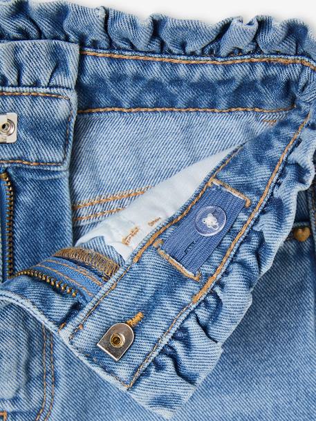 Jean fille mom poches coeur denim gris+gris+stone 18 - vertbaudet enfant 
