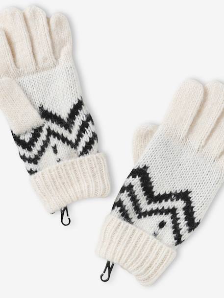 Gants en maille jacquard garçon beige 2 - vertbaudet enfant 