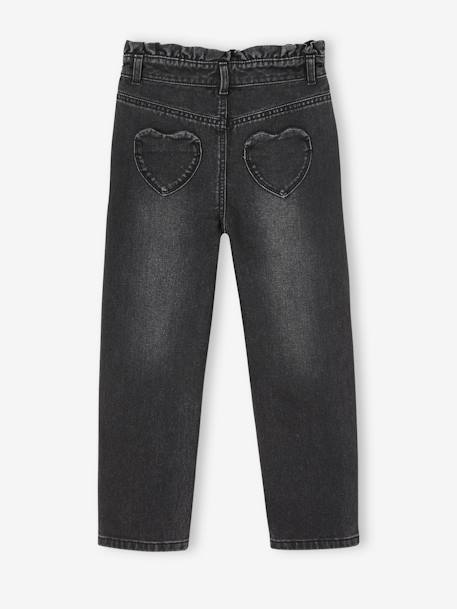 Jean fille mom poches coeur denim gris+gris+stone 4 - vertbaudet enfant 