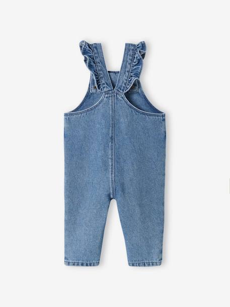 Salopette bébé en denim bretelles à volants stone 3 - vertbaudet enfant 