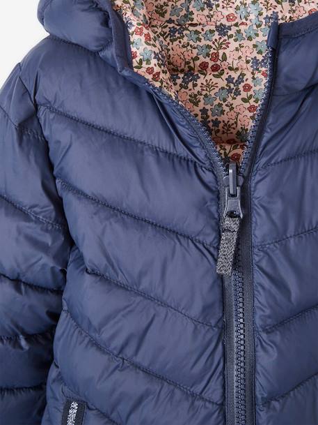 Doudoune fille légère réversible bleu nuit+rose imprimé 6 - vertbaudet enfant 