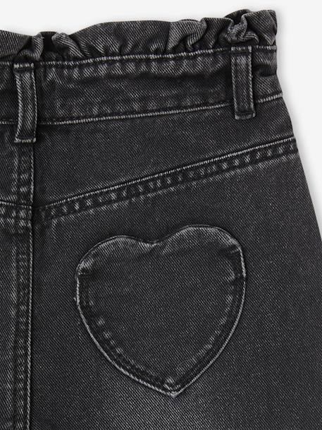 Jean fille mom poches coeur denim gris+gris+stone 5 - vertbaudet enfant 