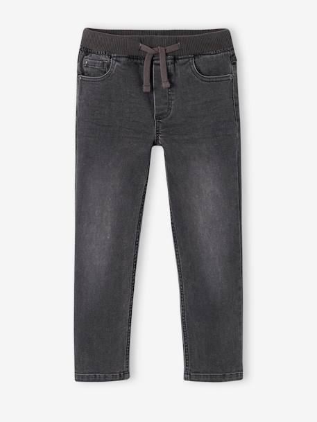 Jean indestructible droit relax garçon facile à enfiler denim gris+stone 1 - vertbaudet enfant 