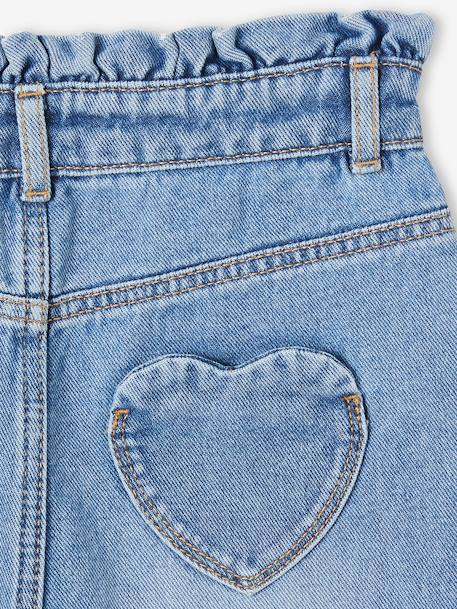 Jean fille mom poches coeur denim gris+gris+stone 19 - vertbaudet enfant 