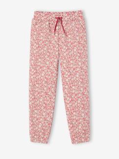 Pantalon jogging imprimé fleurs en molleton fille  - vertbaudet enfant