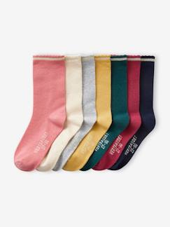 -Lot de 7 paires de mi-chaussettes fille lurex BASICS