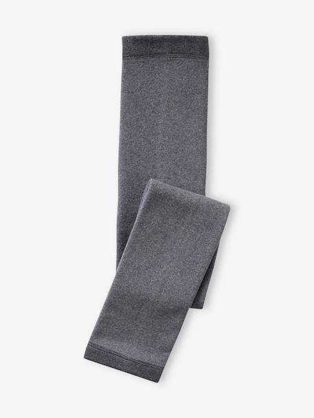 Legging collant fille maille polaire bleu+gris chiné+gris perle+mauve+noir 4 - vertbaudet enfant 