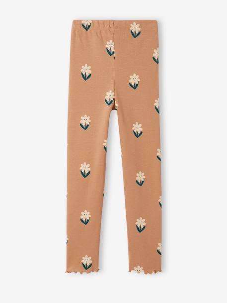 Legging imprimé en maille côtelée fille marine+noisette+rose pâle+vert de gris 7 - vertbaudet enfant 