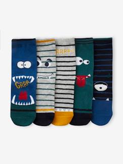 -Lot de 5 paires de chaussettes "monstres" garçon