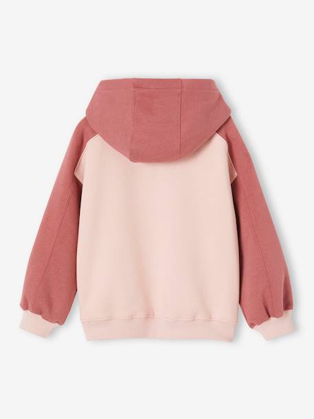 Sweat à capuche fantaisie fille rose poudré 2 - vertbaudet enfant 