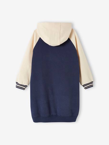 Robe à capuche en molleton style collège fille bleu nuit 2 - vertbaudet enfant 