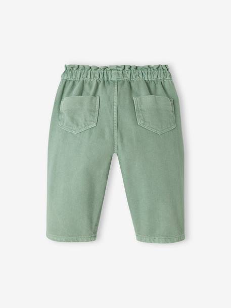 Pantalon en twill bébé taille élastiquée vert 2 - vertbaudet enfant 