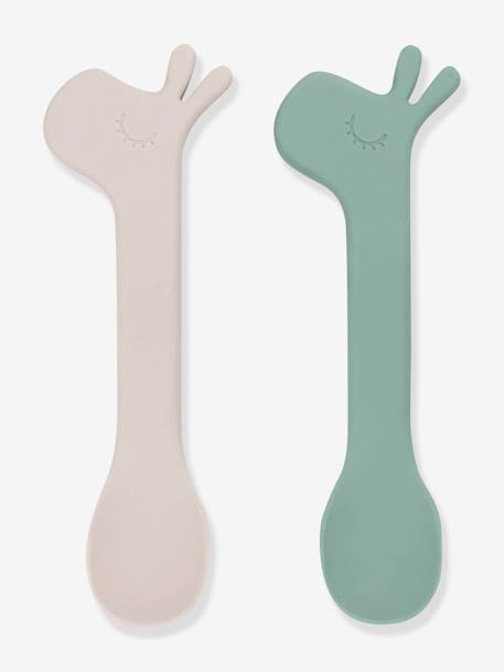 Lot de 2 cuillères en silicone Lalee orange+vert 10 - vertbaudet enfant 