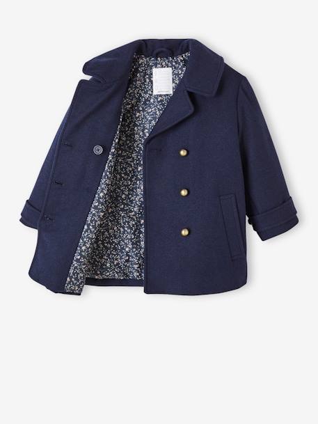 Manteau officier en drap de laine fille marine 3 - vertbaudet enfant 