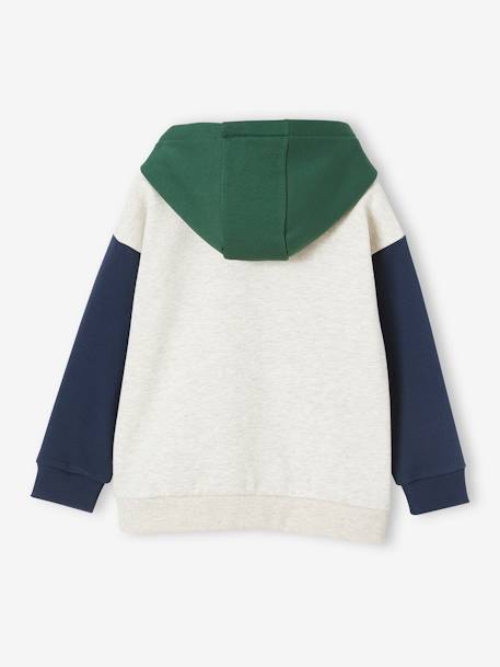 Sweat à capuche colorblock garçon vert 2 - vertbaudet enfant 