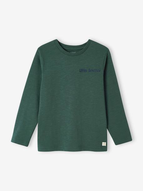 T-shirt garçon unis manches longues personnalisable anthracite+Bleu+jaune+marine+vert+vert sapin 31 - vertbaudet enfant 