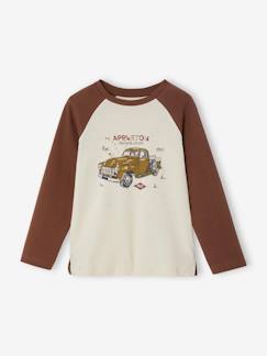 -Tee-shirt nid d'abeille voiture garçon manches longues raglan