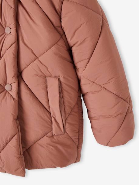 Doudoune fille à capuche doublée sherpa blush+marine+vert 8 - vertbaudet enfant 