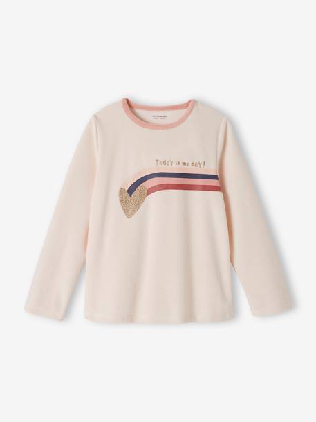 Lot de 2 pyjamas fille velours forever love vieux rose 4 - vertbaudet enfant 