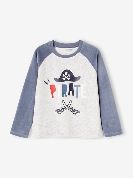 Lot de 2 pyjamas pirates en velours garçon bleu grisé 3 - vertbaudet enfant 