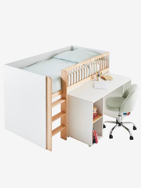 Combiné lit mezzanine + bureau coulissable GECKO blanc 1 - vertbaudet enfant 