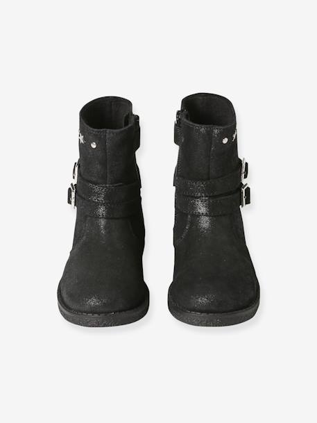 Boots en cuir fille collection maternelle noir 4 - vertbaudet enfant 