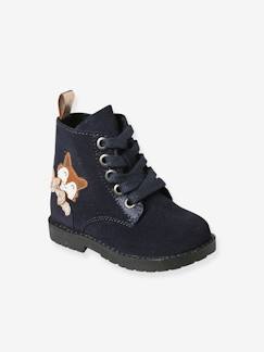 Boots lacées et zippées en cuir bébé  - vertbaudet enfant