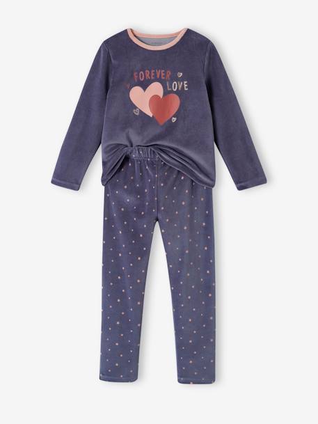Lot de 2 pyjamas fille velours forever love vieux rose 3 - vertbaudet enfant 