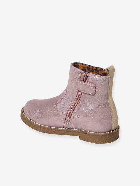 Boots coeur en cuir fille collection maternelle rose 3 - vertbaudet enfant 