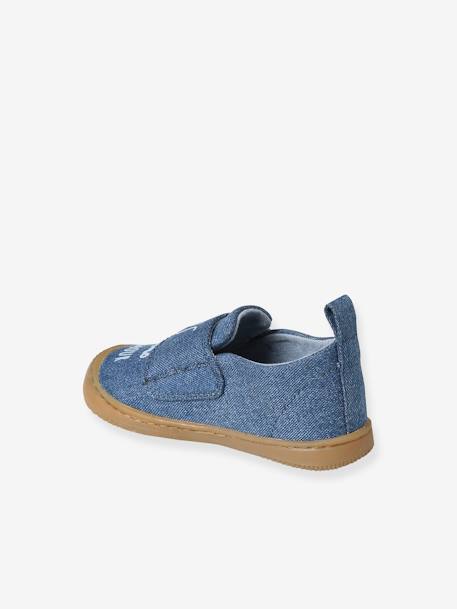 Chaussons scratchés bébé en toile denim bleu jean 4 - vertbaudet enfant 