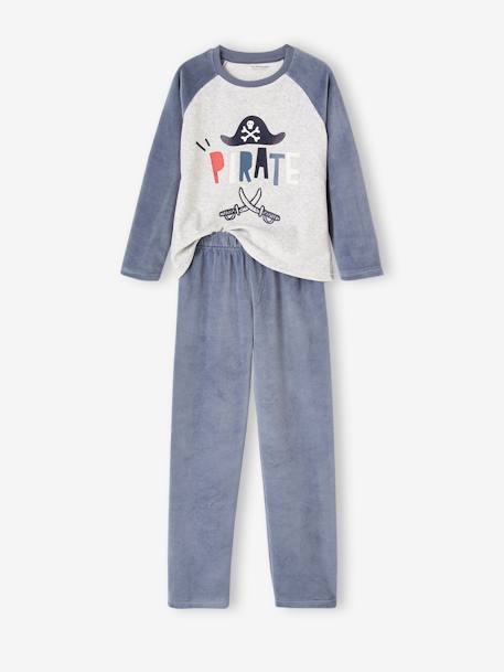 Lot de 2 pyjamas pirates en velours garçon bleu grisé 2 - vertbaudet enfant 