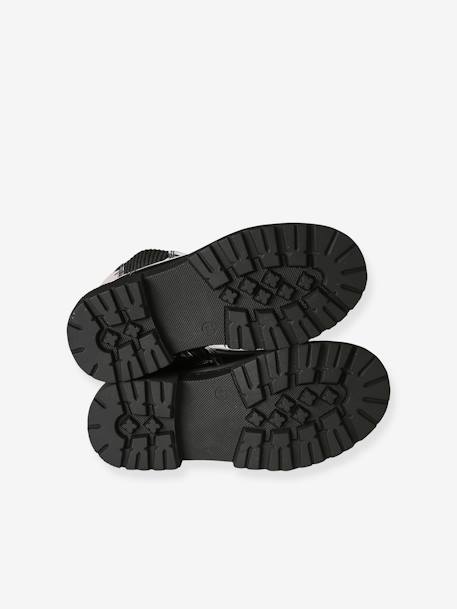 Boots enfant fille synthétique zippées et élastiquées marine+marron 5 - vertbaudet enfant 