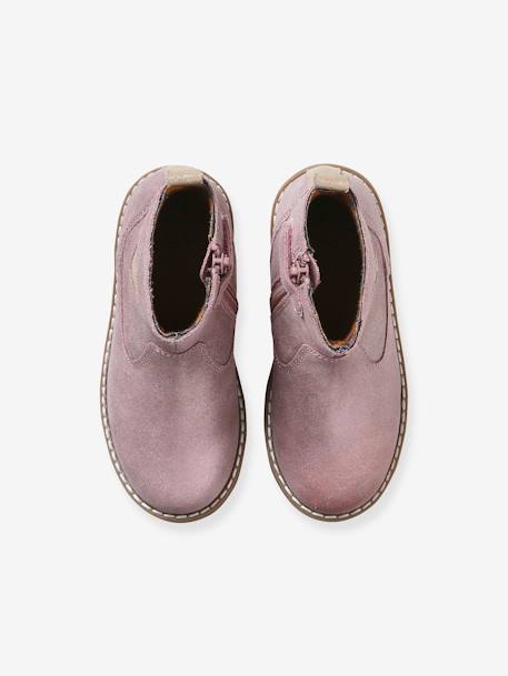 Boots coeur en cuir fille collection maternelle rose 4 - vertbaudet enfant 
