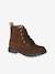 Boots lacées et zippées en cuir fille collection maternelle marron 1 - vertbaudet enfant 