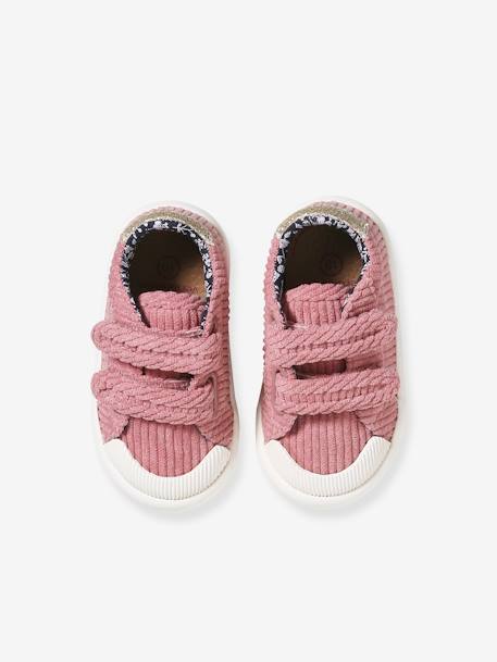 Baskets bébé fille textile scratchées marine+vieux rose 12 - vertbaudet enfant 