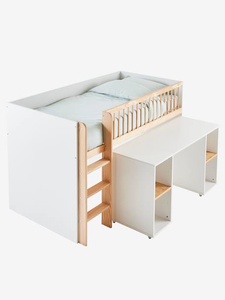 Combiné lit mezzanine + bureau coulissable GECKO blanc 3 - vertbaudet enfant 